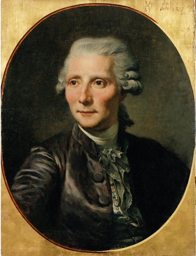 Portret van Pierre Augustin Caron de Beaumarchais (1732-99) naar een schilderij van Jean Baptiste Greuze door Paul Soyer